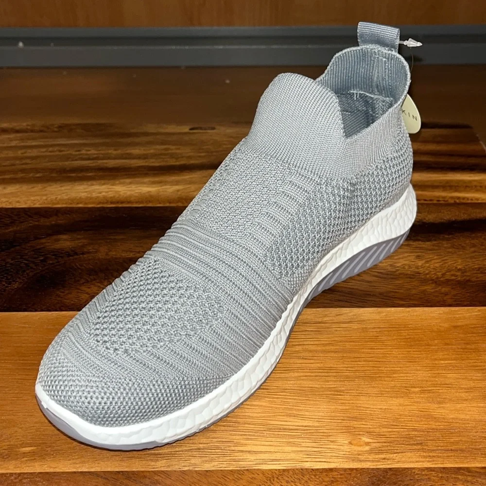 DANSKIN Cheerful Knit Vegan Textile Slip On Sneakers Gray NWT - Picture 2 of 12